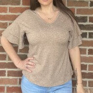 Sweet Flutter Casula Tee in Mocha