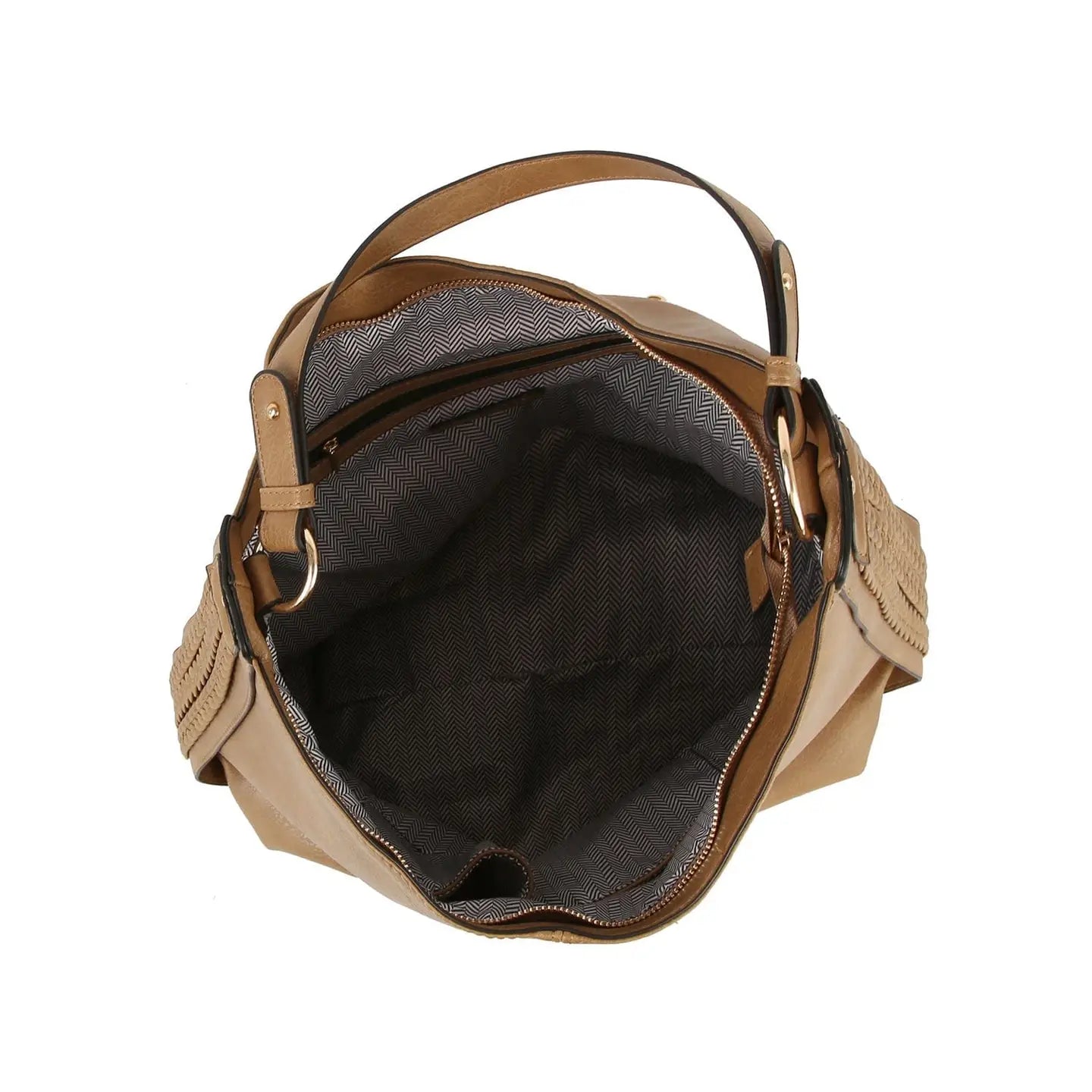 Kensley Braided Side Detail Mocha Hobo Bag