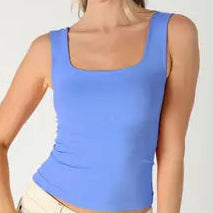 Marina Blue Square Neck Tank