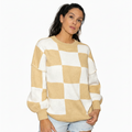 Vanilla Latte Checkered Sweater