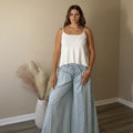 The Avery Pleated Wide Leg Denim