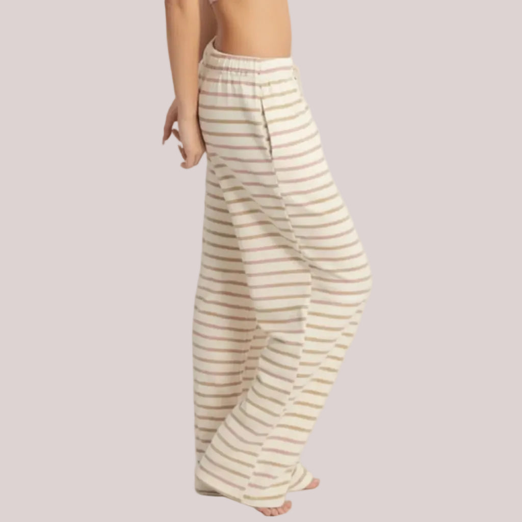 Cabana Cutie Lounge Pants (Taupe and White Striped)