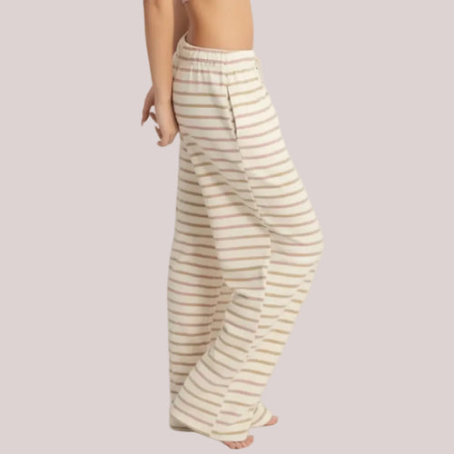 Cabana Cutie Lounge Pants (Taupe and White Striped)