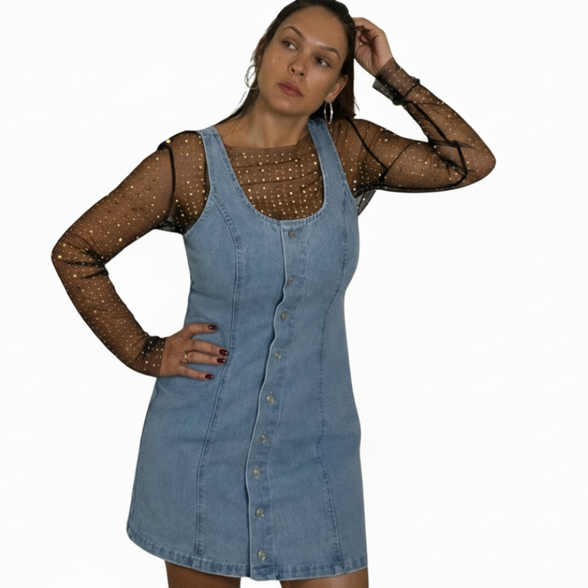The Riley Denim Mini Dress