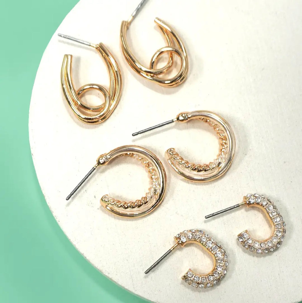 Golden Glow Hoops