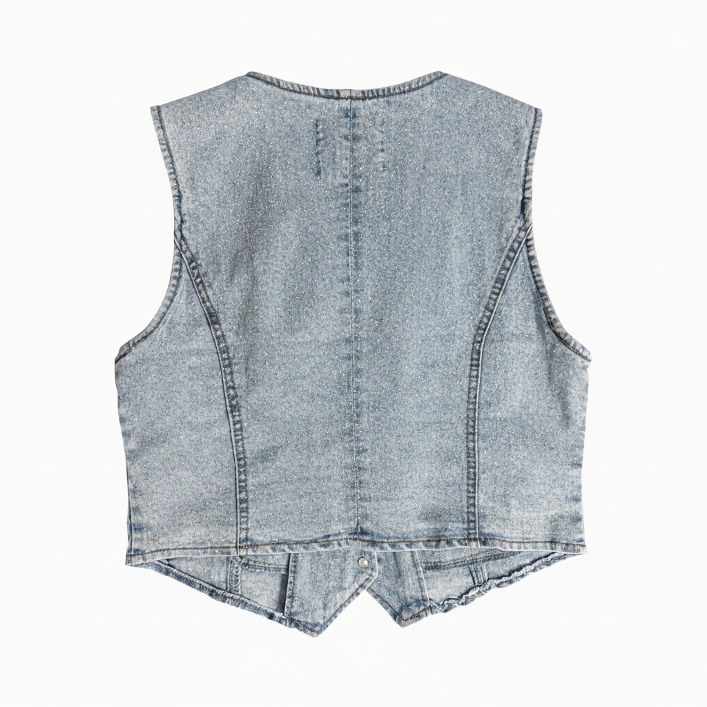 The Everly Button Denim Vest