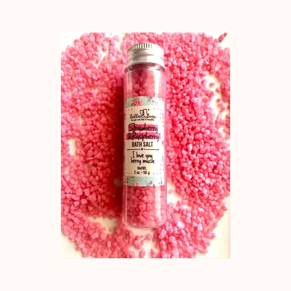 Bella & Bear Mini Travel Bath Salts – Strawberry & Raspberry