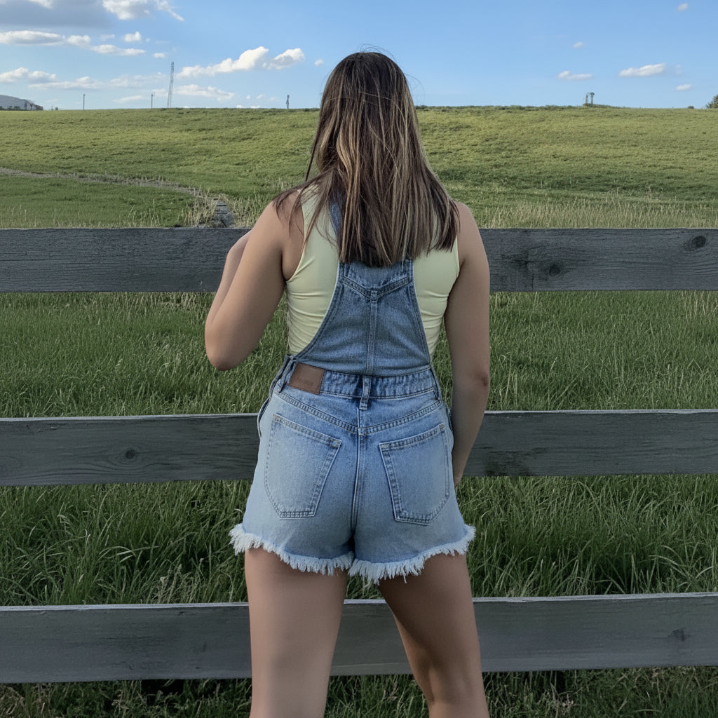 The Skylar Vintage Overall Shorts