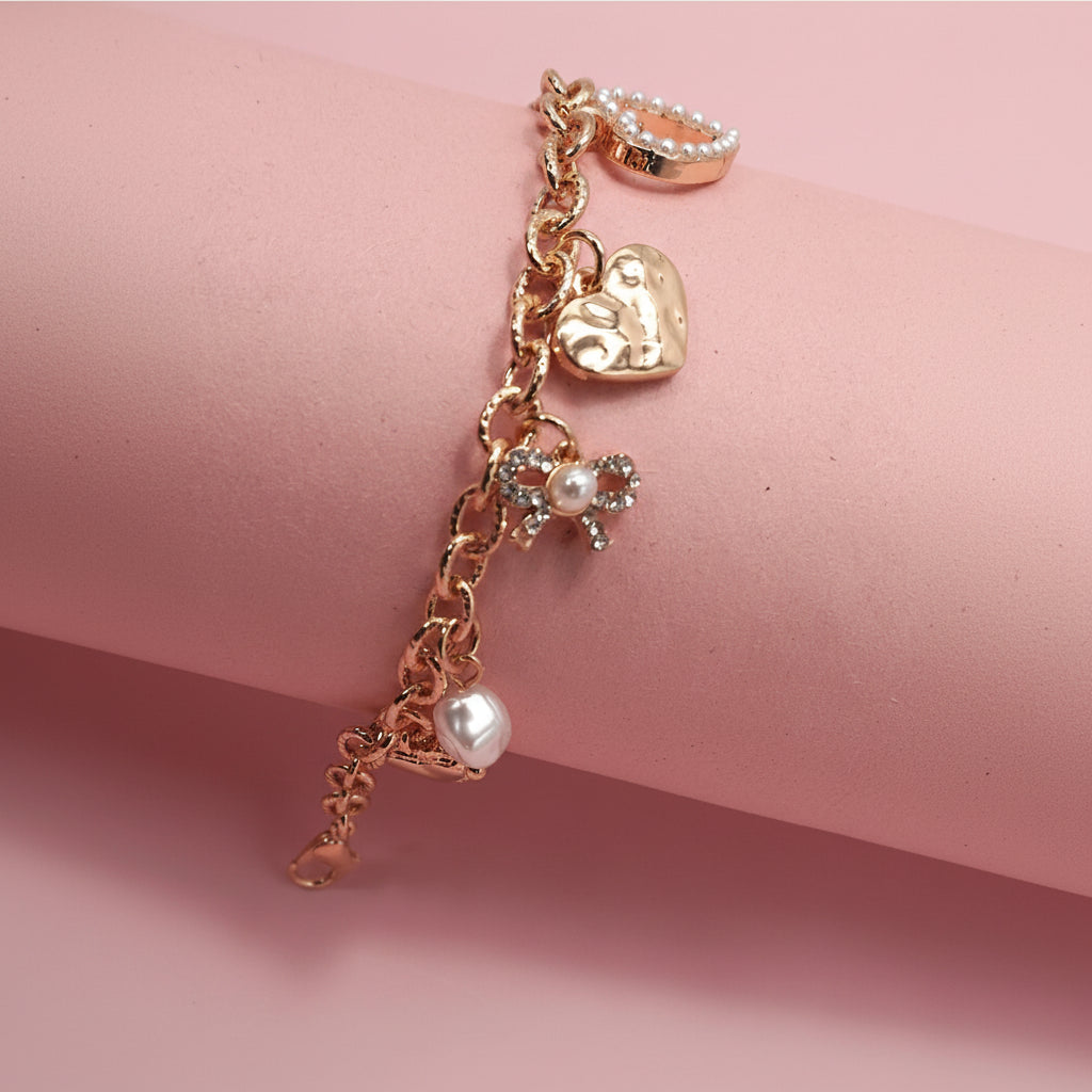 Golden Sweetheart Charm Bracelet