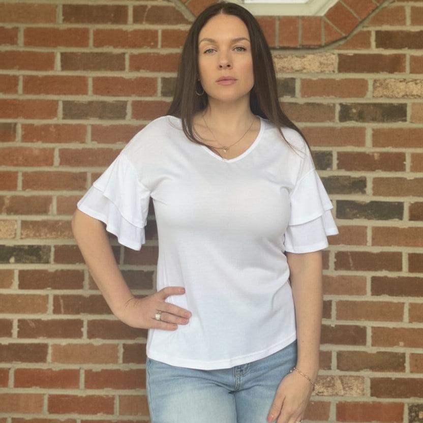 Sweet Flutter Tee In White