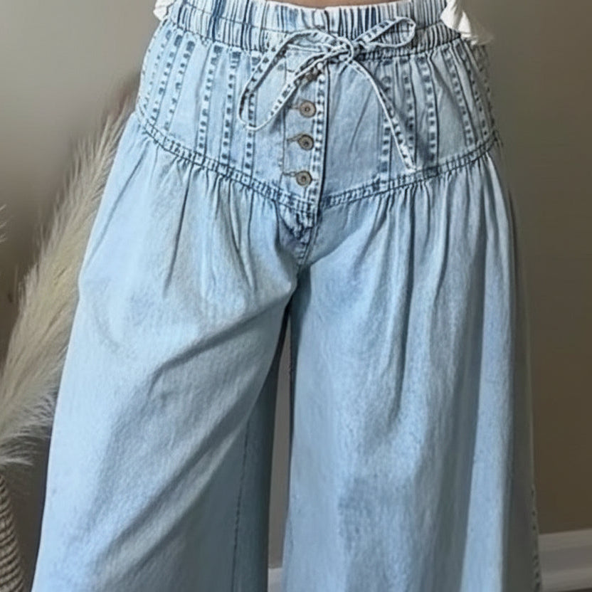 The Avery Pleated Wide Leg Denim