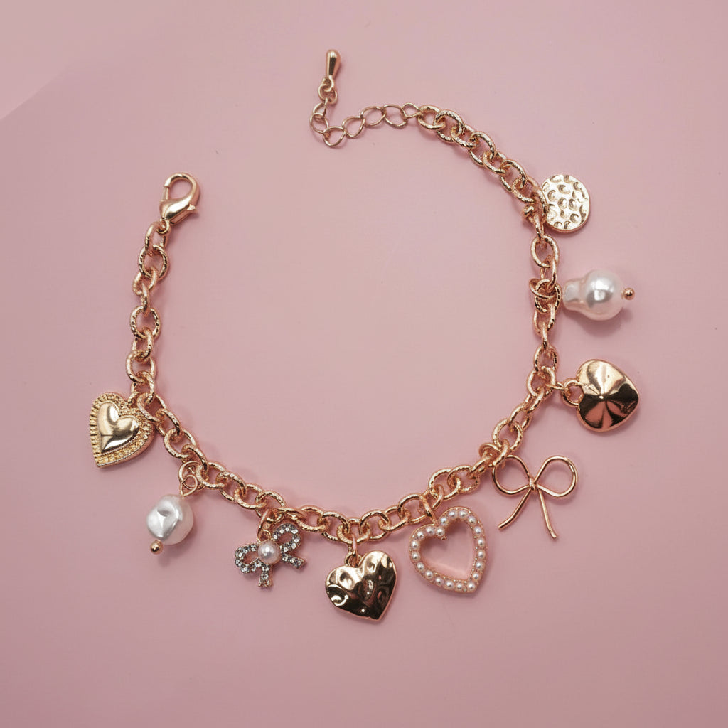 Golden Sweetheart Charm Bracelet