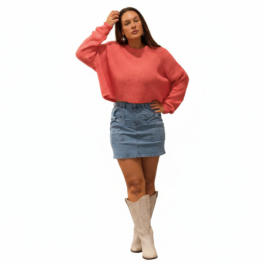 Sweet Talk Denim Bow Skirt