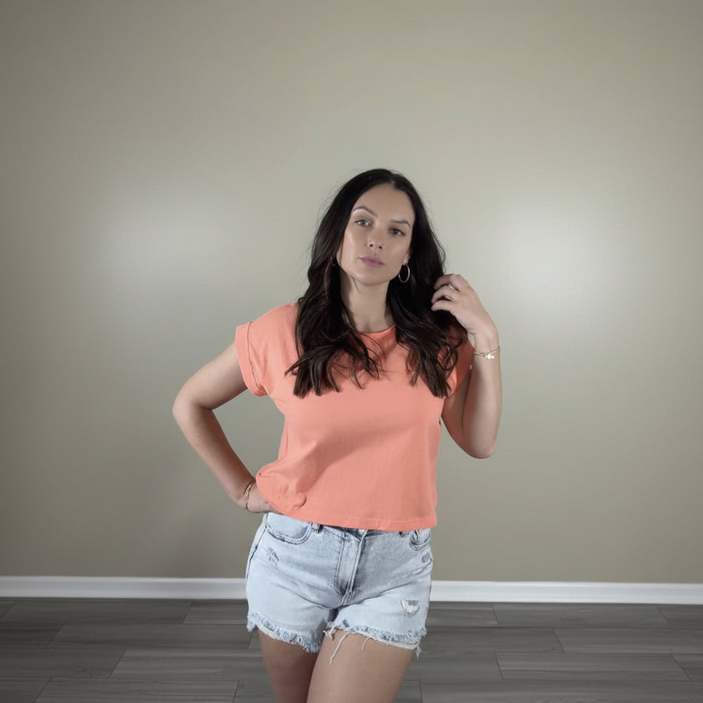 The Everyday Tee In Coral