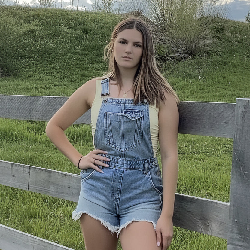 The Skylar Vintage Overall Shorts