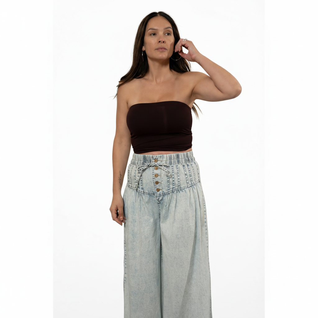 The Avery Pleated Wide Leg Denim