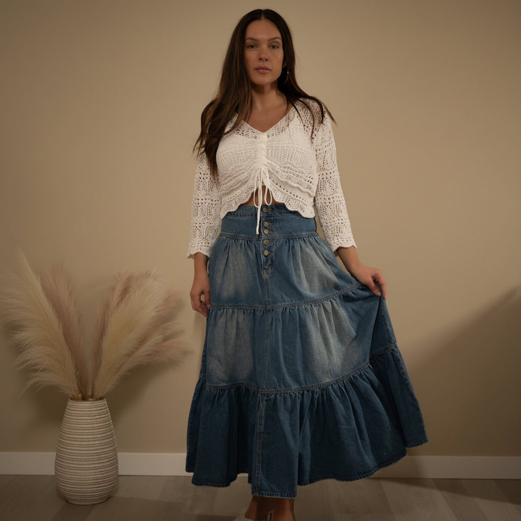 Just One Look Denim Maxi
