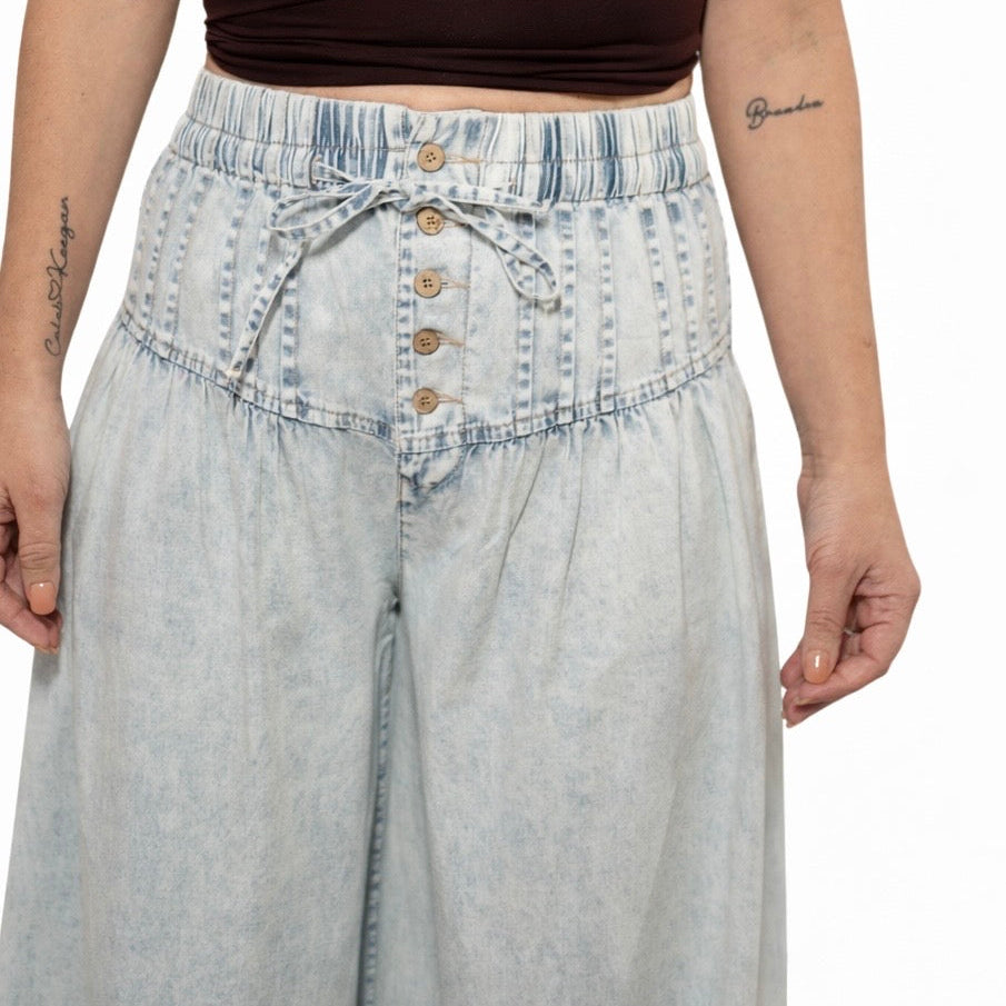 The Avery Pleated Wide Leg Denim