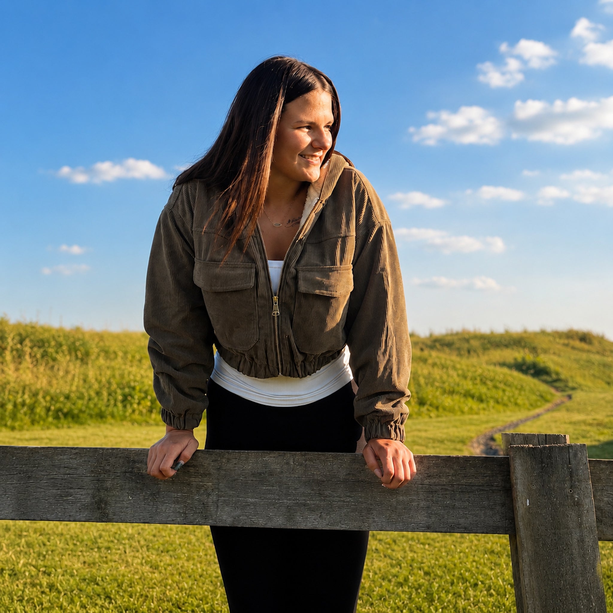 The Olive Aspen Corduroy Cropped Jacket
