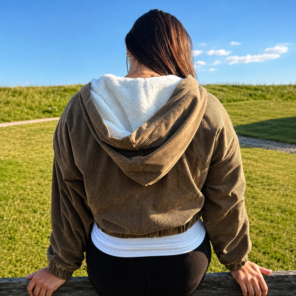 The Olive Aspen Corduroy Cropped Jacket