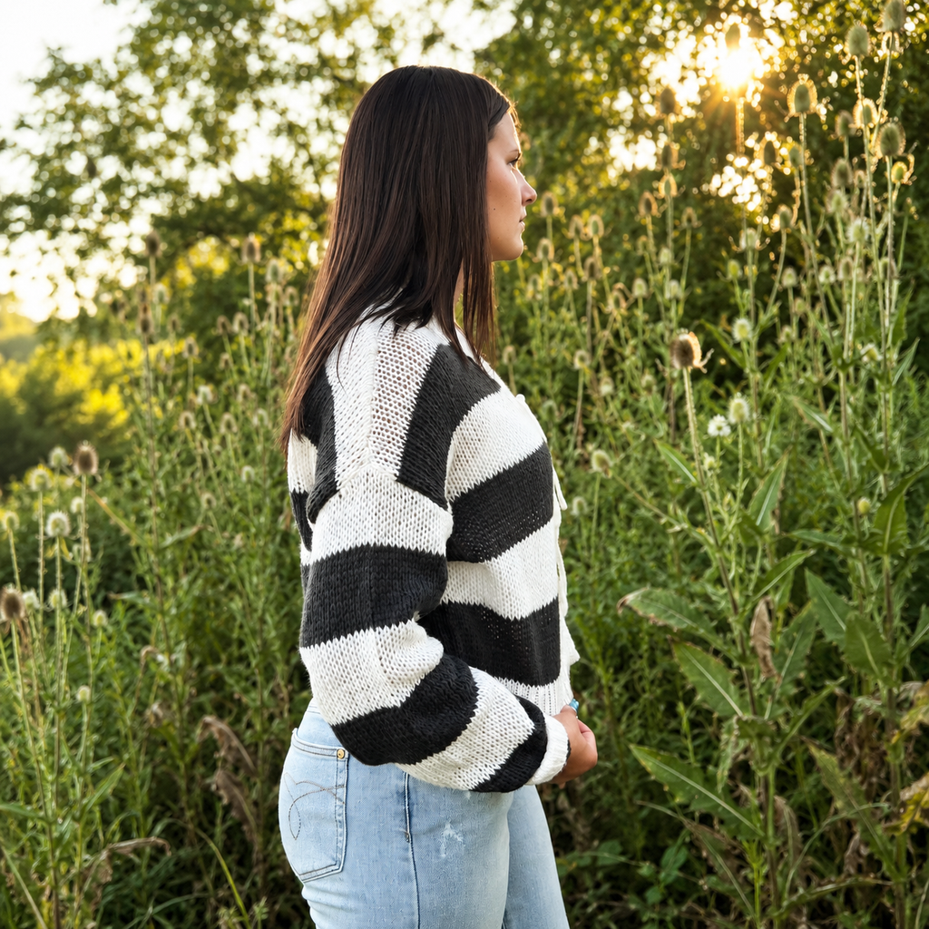 The Autumn Romance Front-Tie Cardigan In Black Or Brown