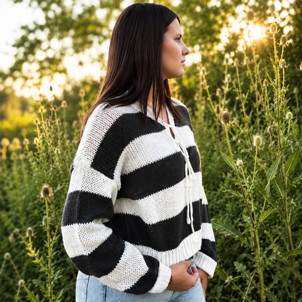 The Autumn Romance Front-Tie Cardigan In Black Or Brown