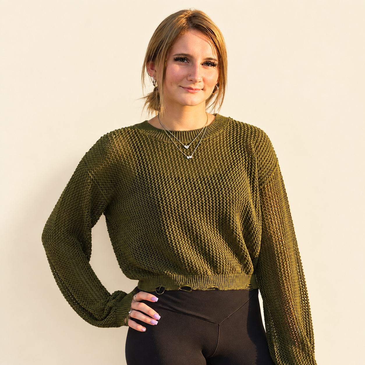 Olive & Ash Distressed Sweater