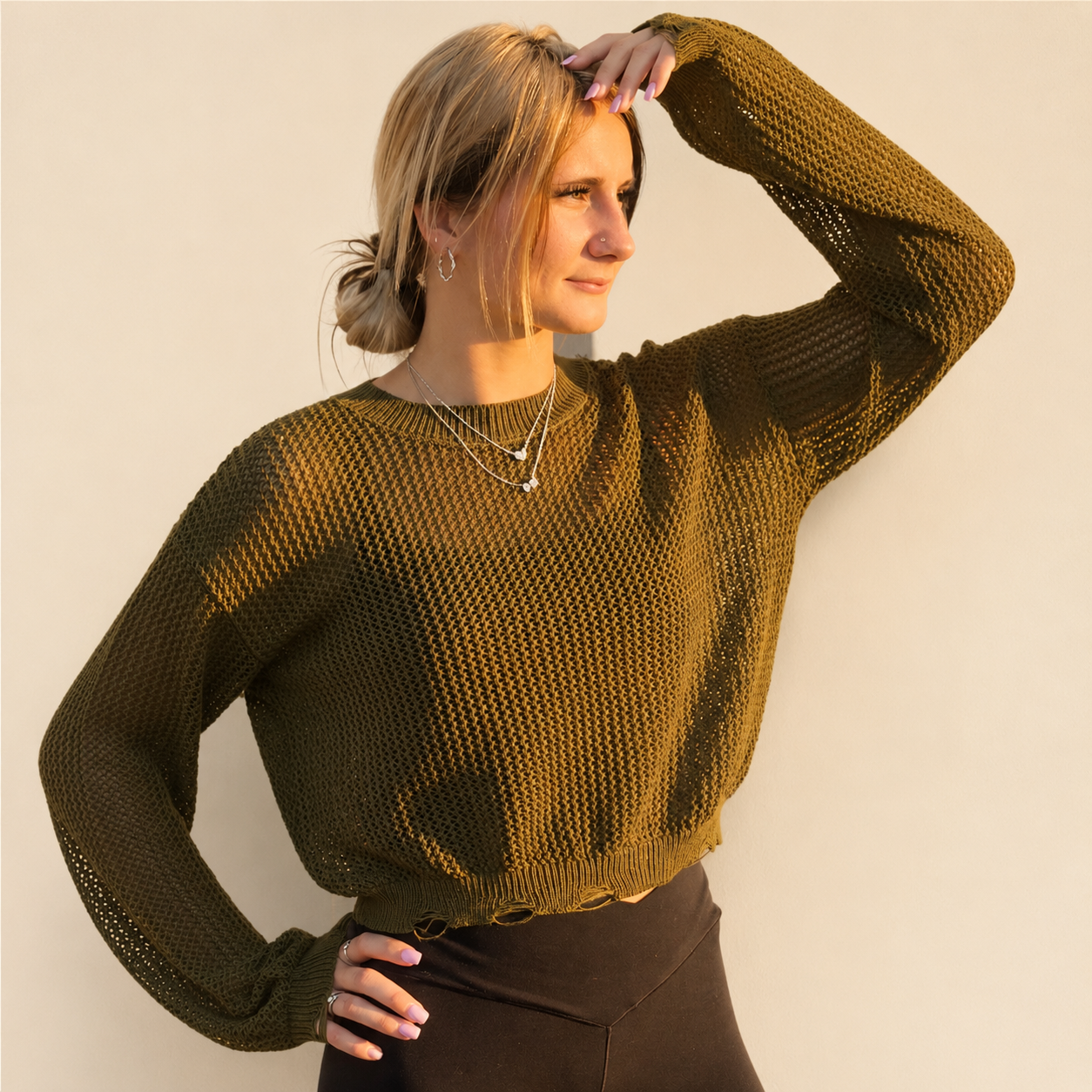 Olive & Ash Distressed Sweater