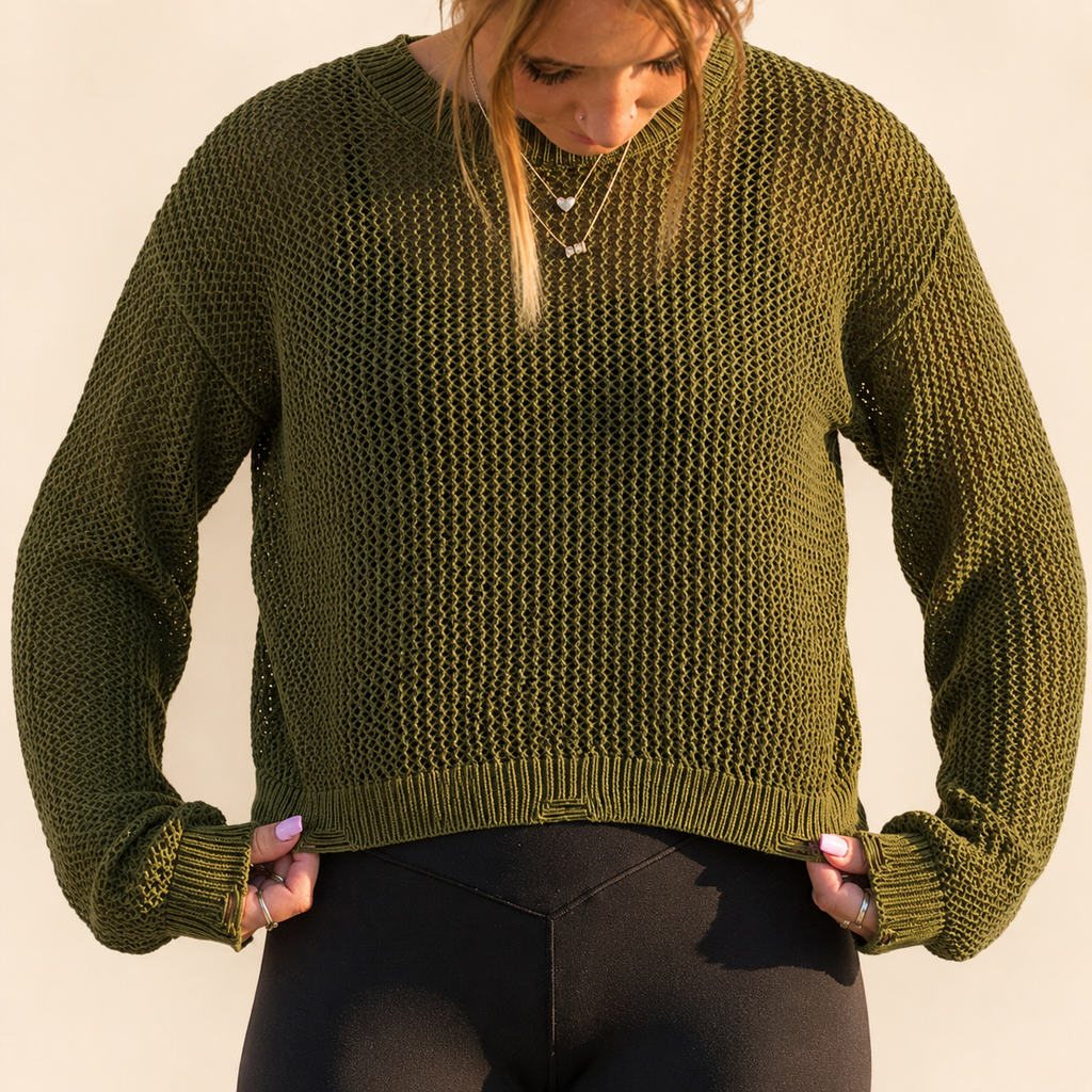 Olive & Ash Distressed Sweater