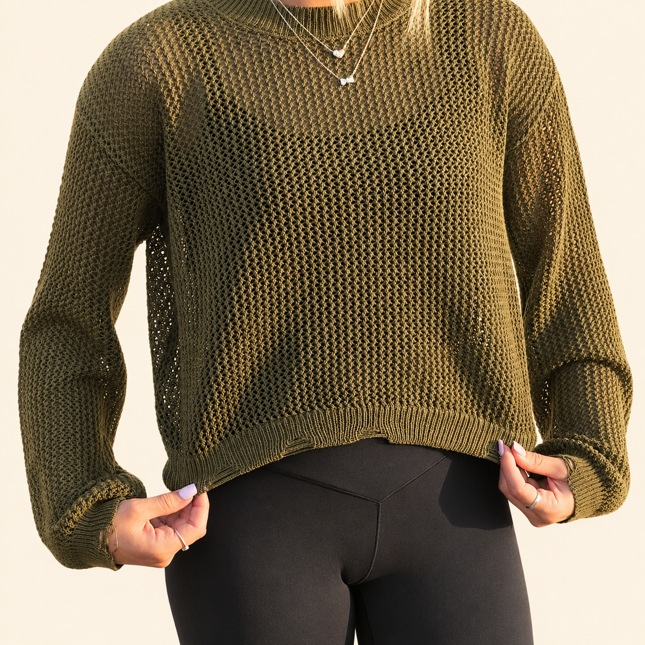 Olive & Ash Distressed Sweater