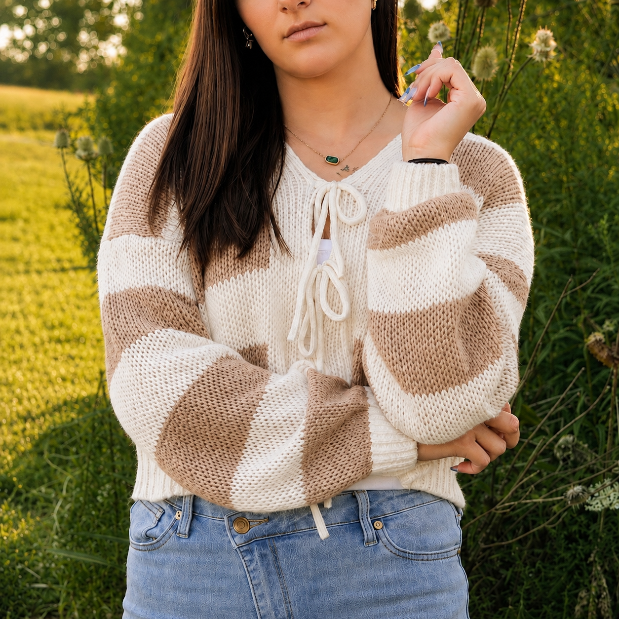 The Autumn Romance Front-Tie Cardigan In Black Or Brown