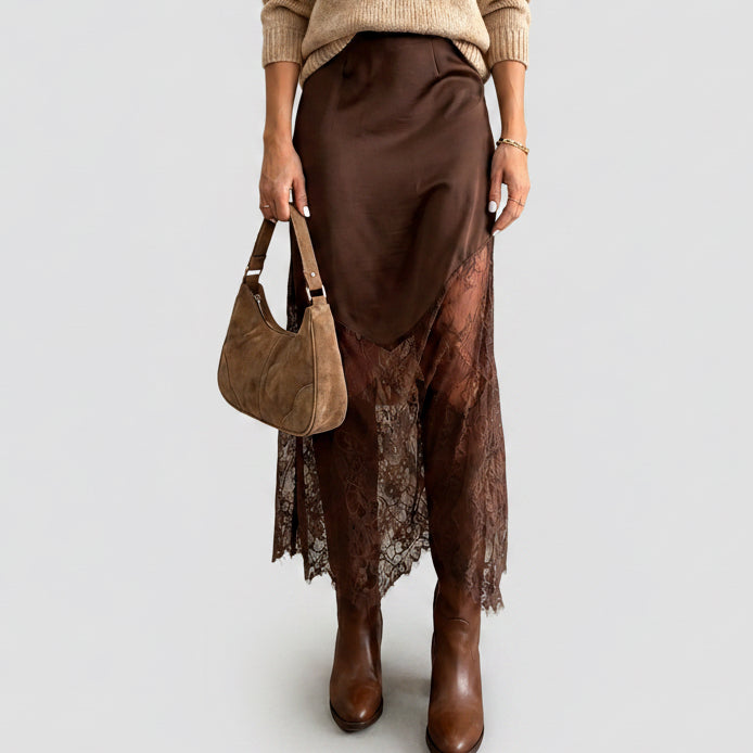 Mocha Romance Lace Skirt