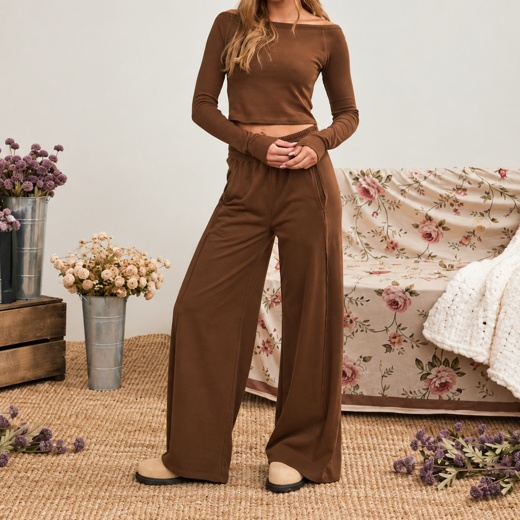 Mocha Darling Wide Leg Pants