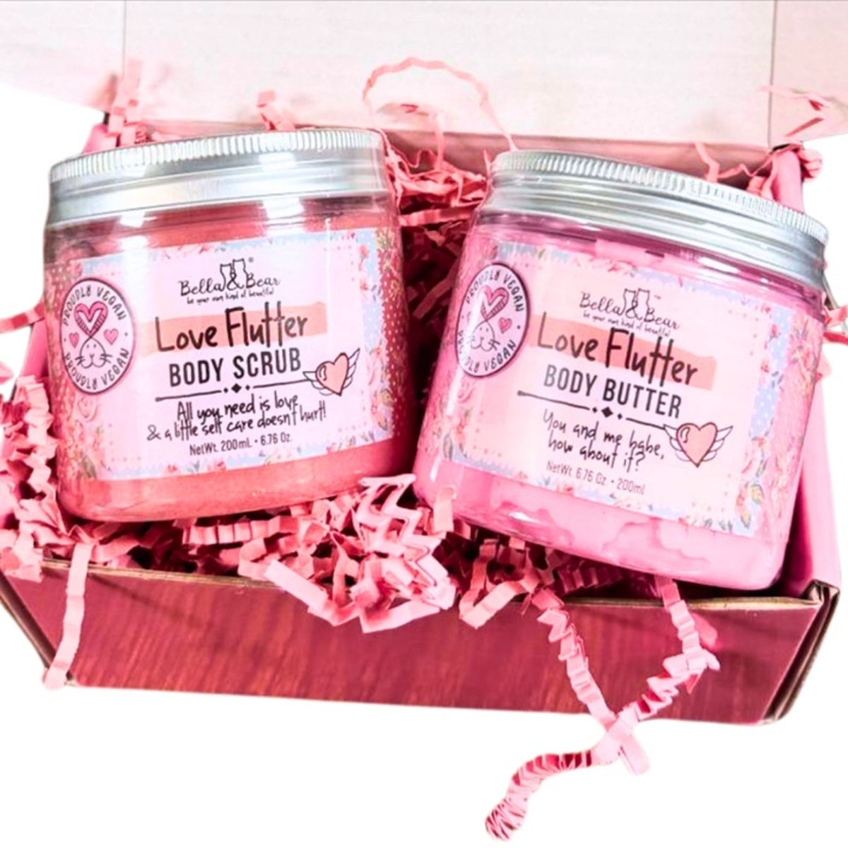 Bella & Bear 
Love Flutter Gift Set | Body Scrub | Body Butter