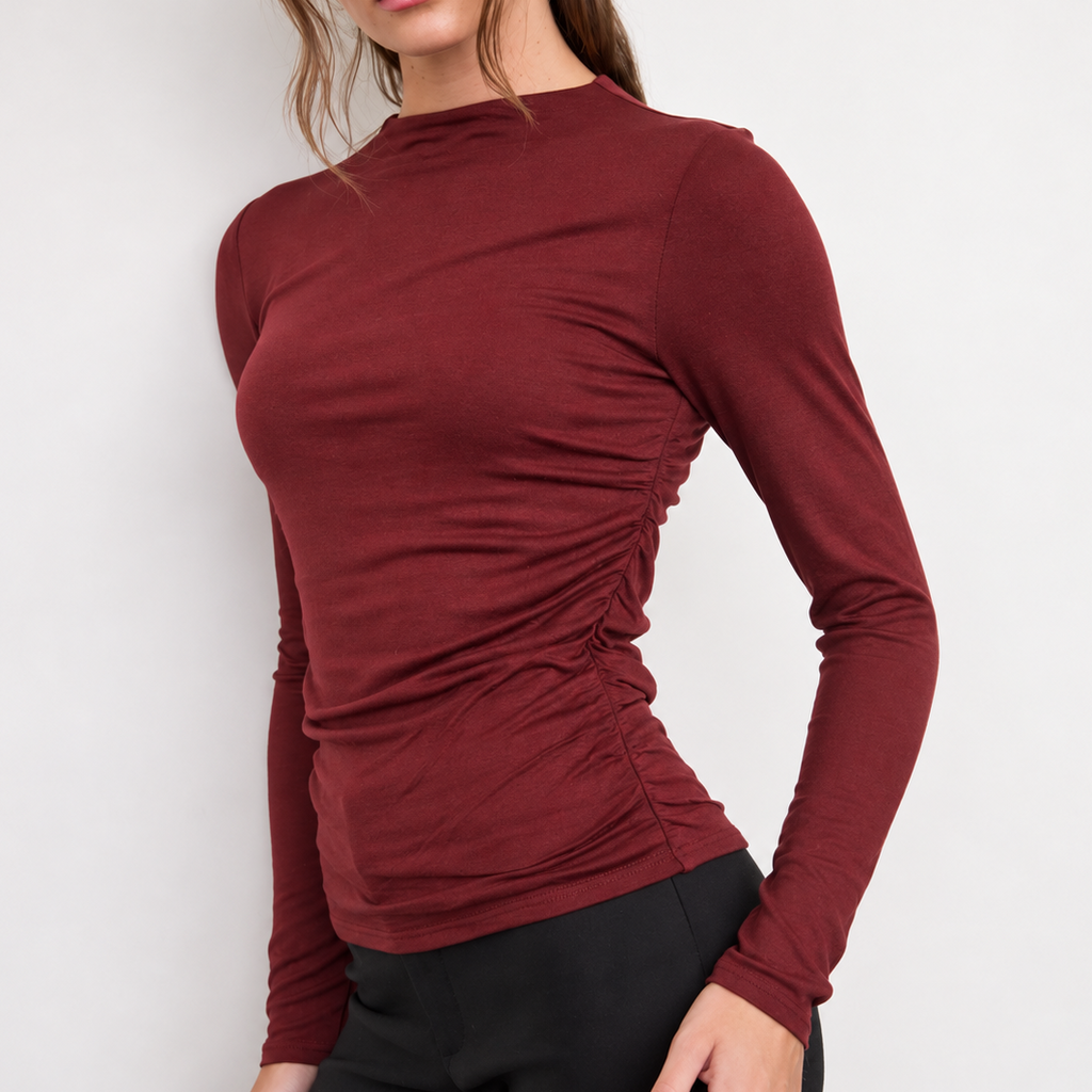 Merlot Muse Ruched Top
