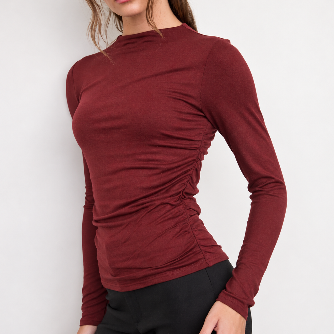 Merlot Muse Ruched Top