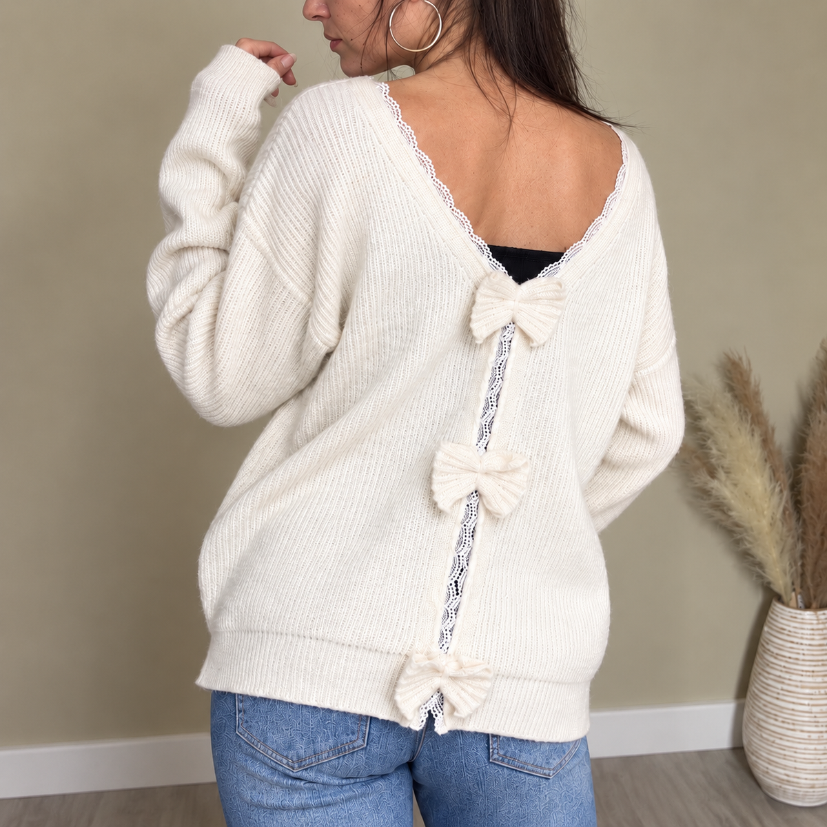 The Ivory Keepsake Bow Sweater