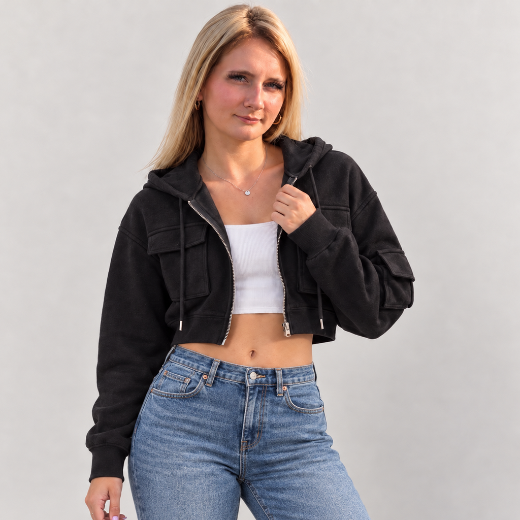 The Onyx Cropped Hoodie