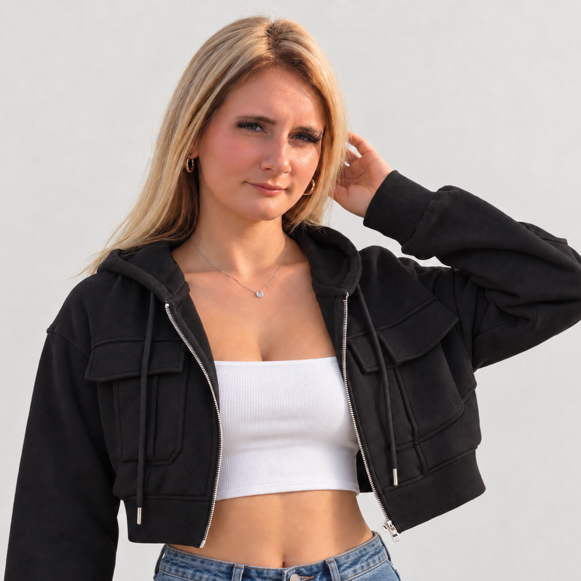 The Onyx Cropped Hoodie