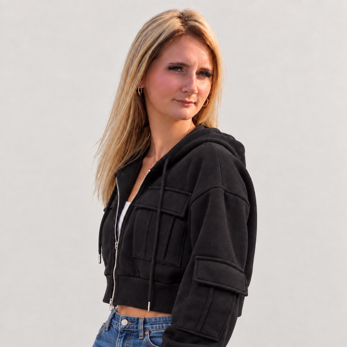 The Onyx Cropped Hoodie
