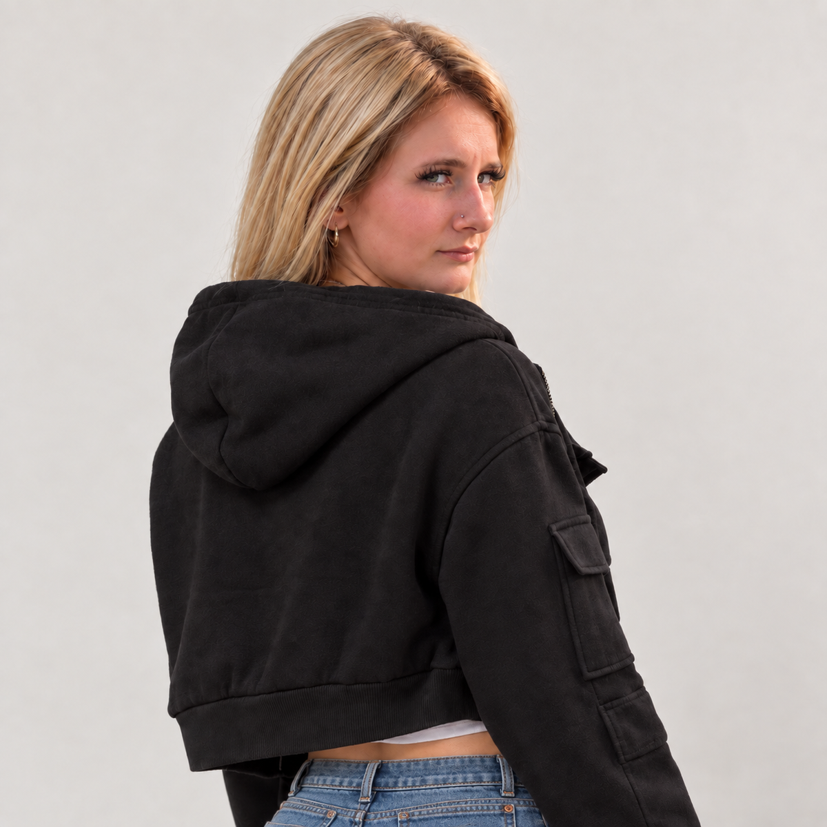 The Onyx Cropped Hoodie