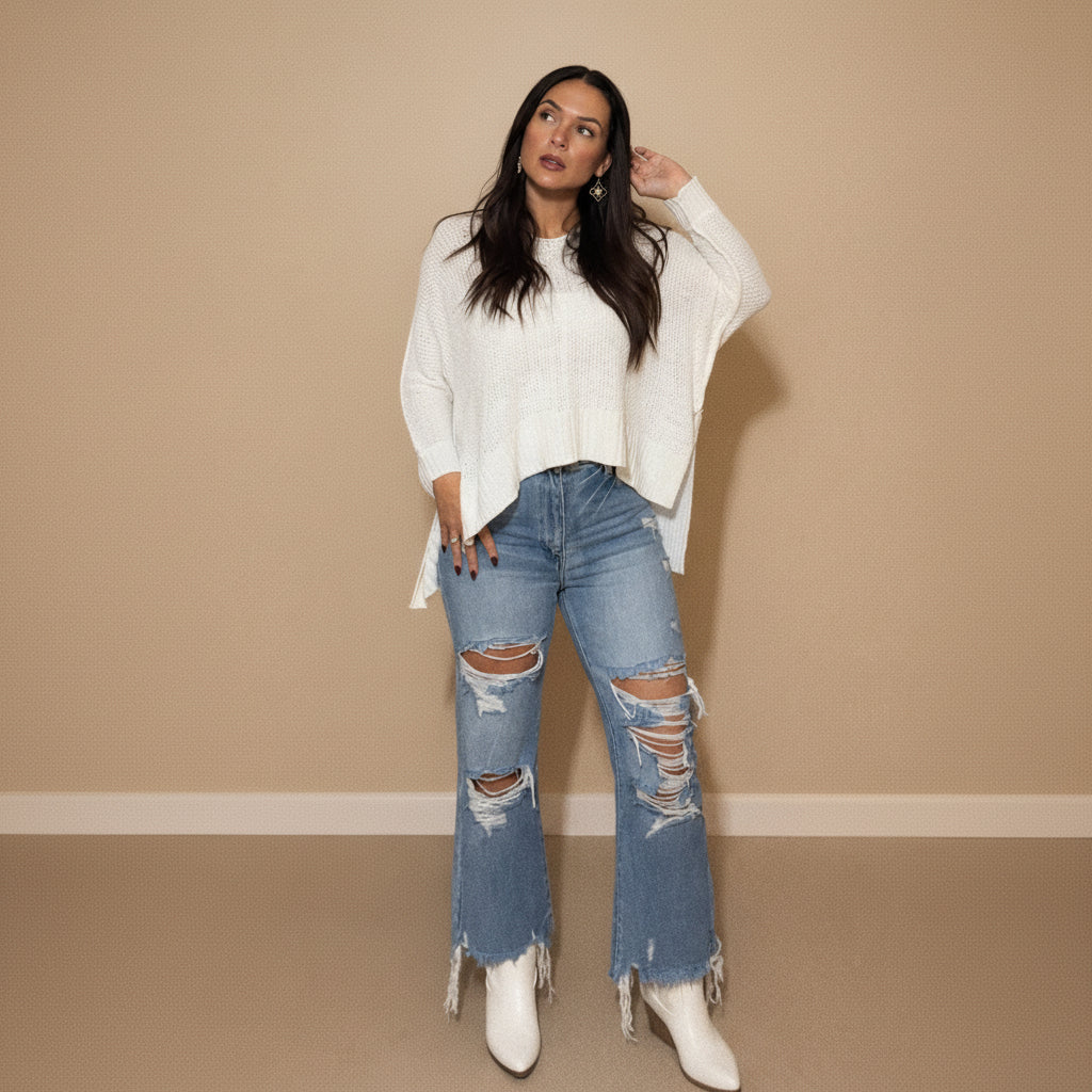 The Meriah High Rise Distressed Denim