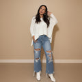 The Meriah High Rise Distressed Denim