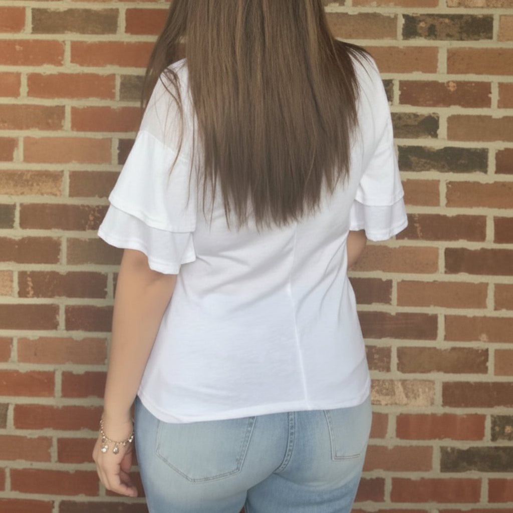 Sweet Flutter Tee In White