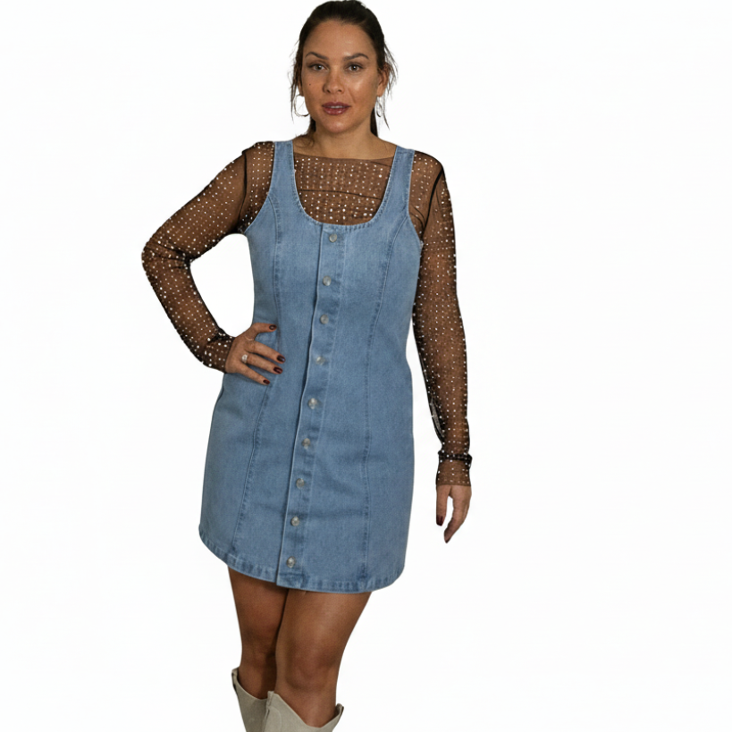 The Riley Denim Mini Dress