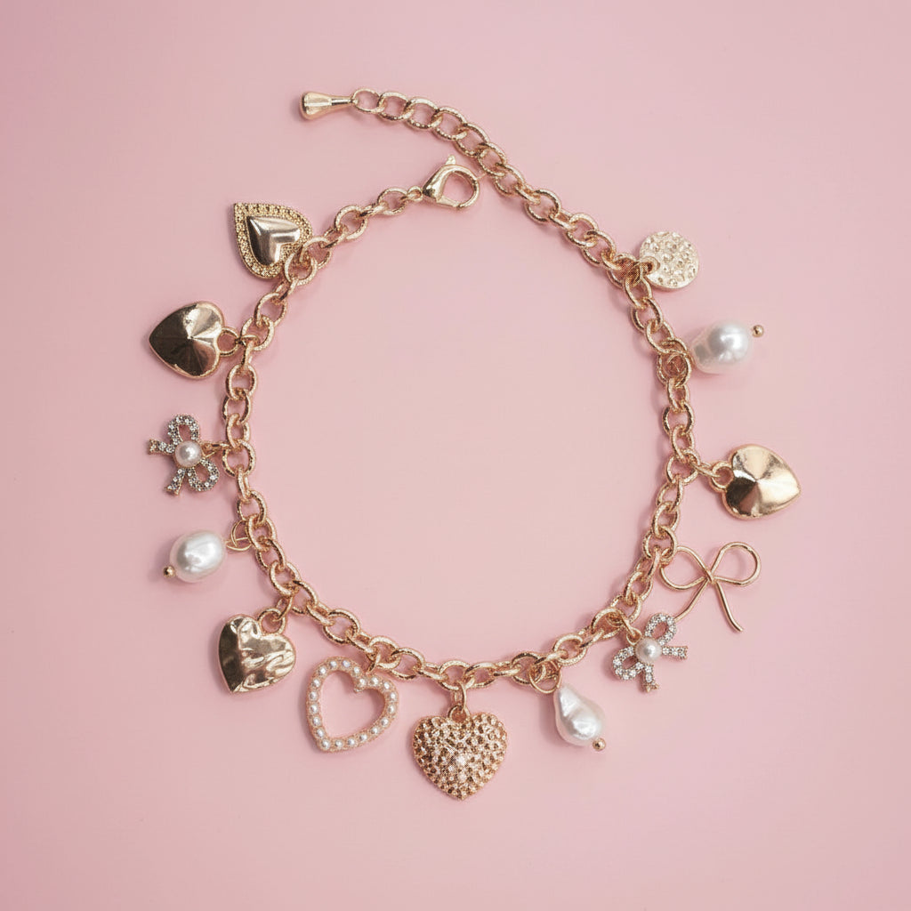 Golden Sweetheart Charm Bracelet