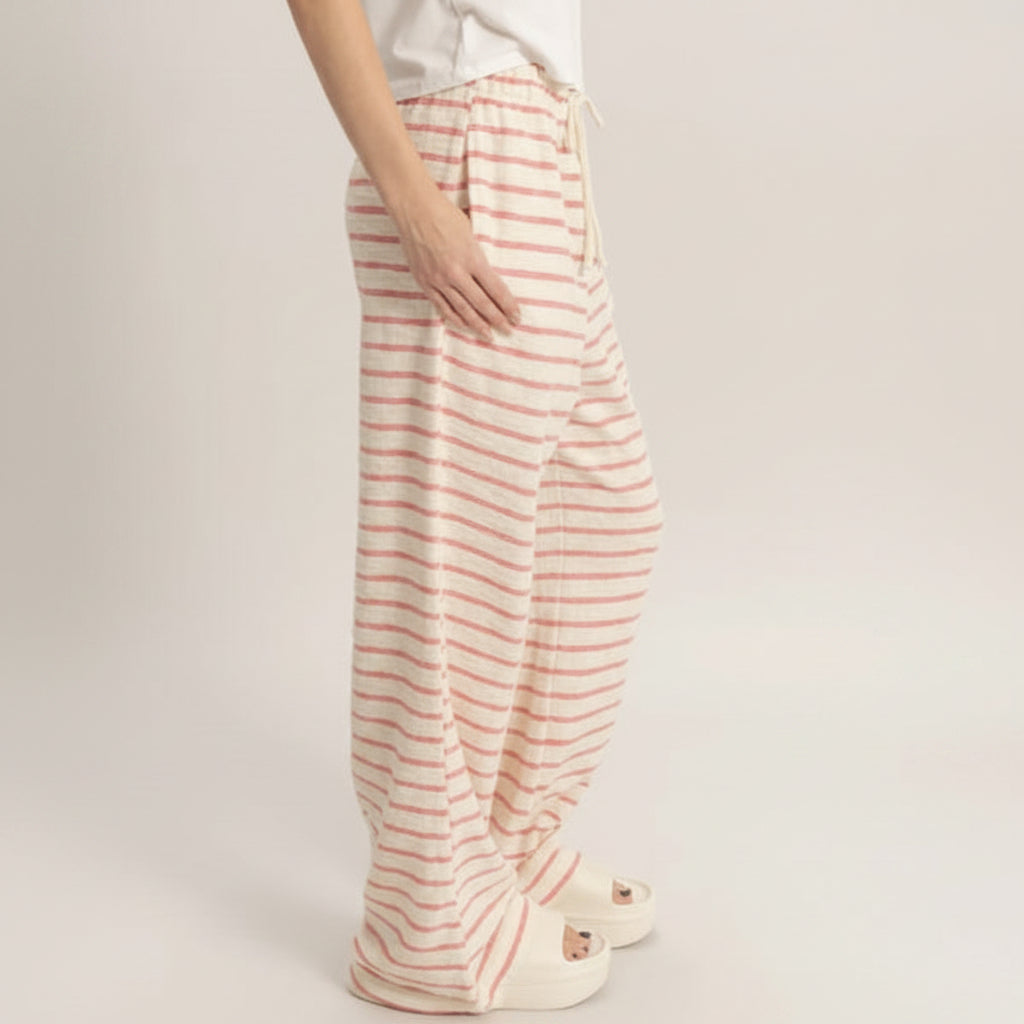 Cabana Cutie Lounge Pants (Red and White Striped)