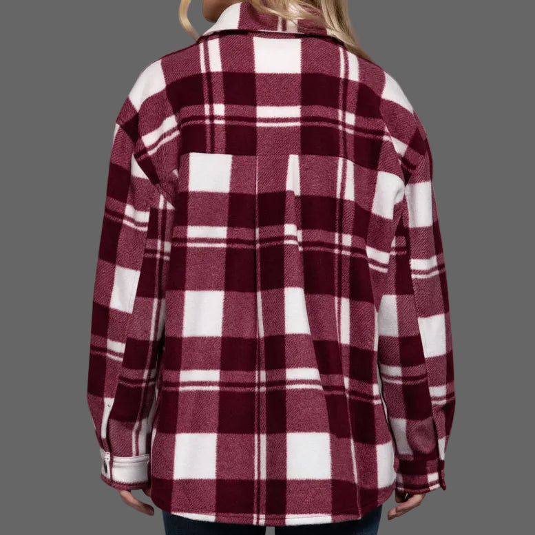 Bonfire Nights Shacket In Burgundy or Taupe
