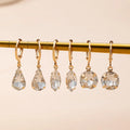 Clear Crystal Drop Earring Set