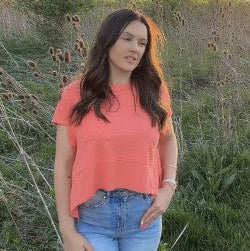 Sadie Hem Waffle In Coral